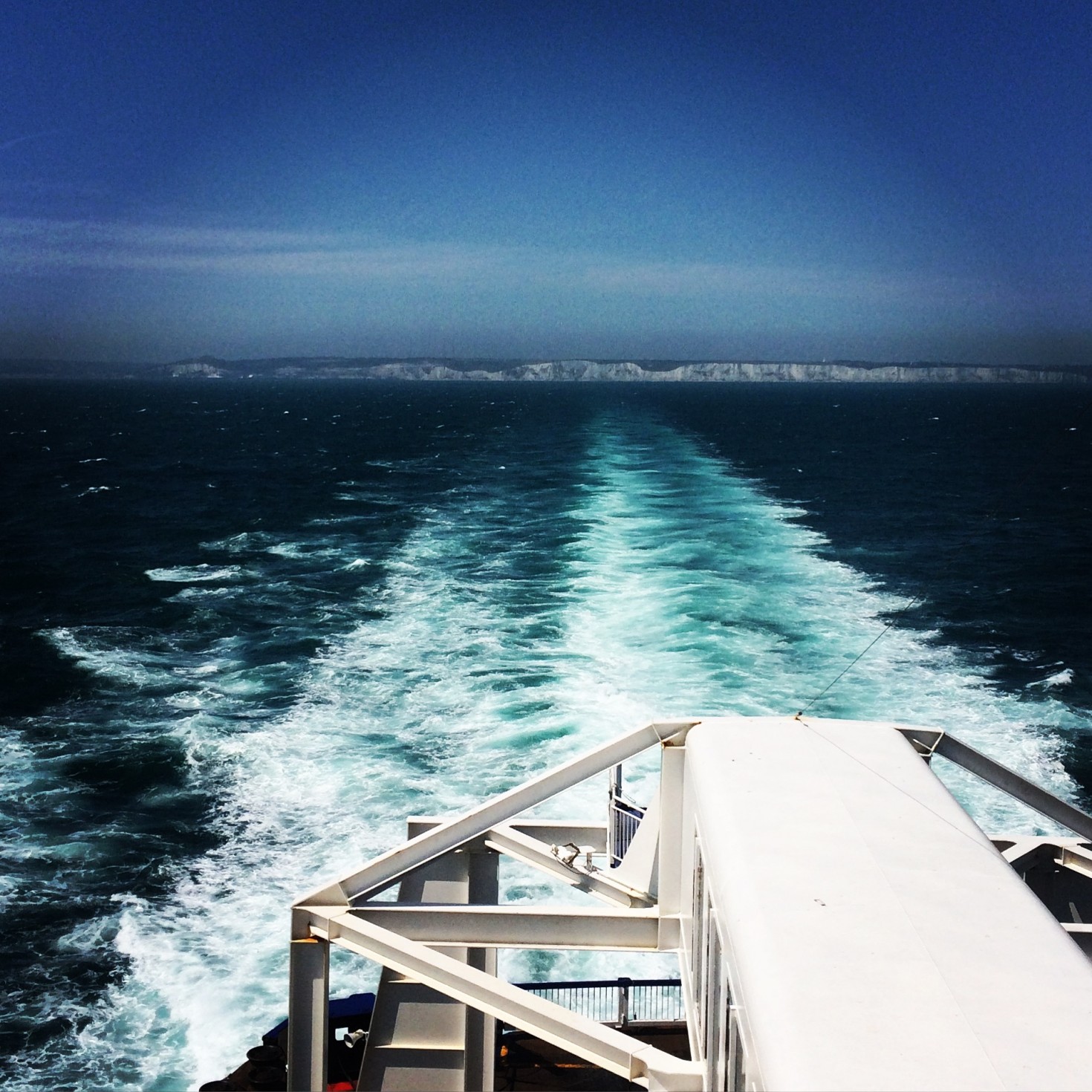 Heading away from the White Cliffs on the way to France