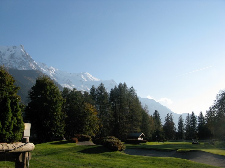 Mont Blanc view from the clubhouse terrace