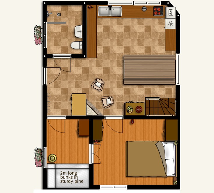 Chamonix chalet floorplans: Ground floor