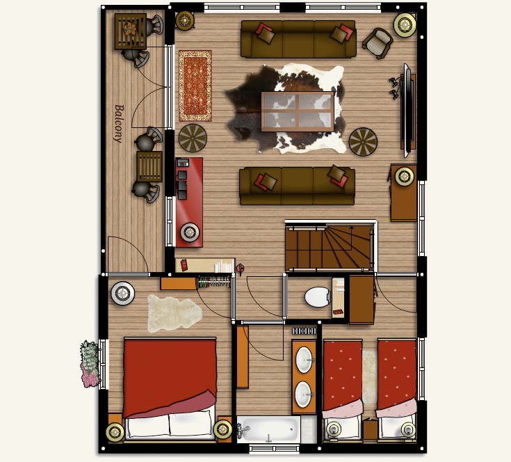 Chamonix chalet floorplans:First Floor