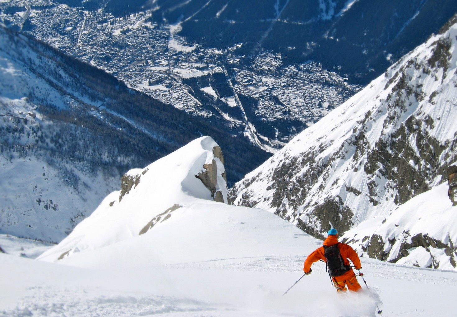 Chamonix off-piste classic, the Pas de Chevre