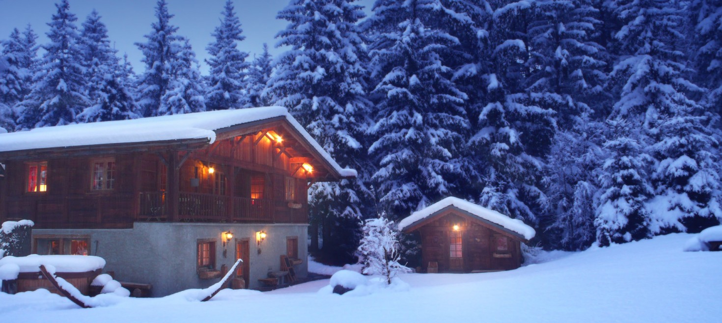 Chamonix Chalet winter photo: in blue light in winter dusk