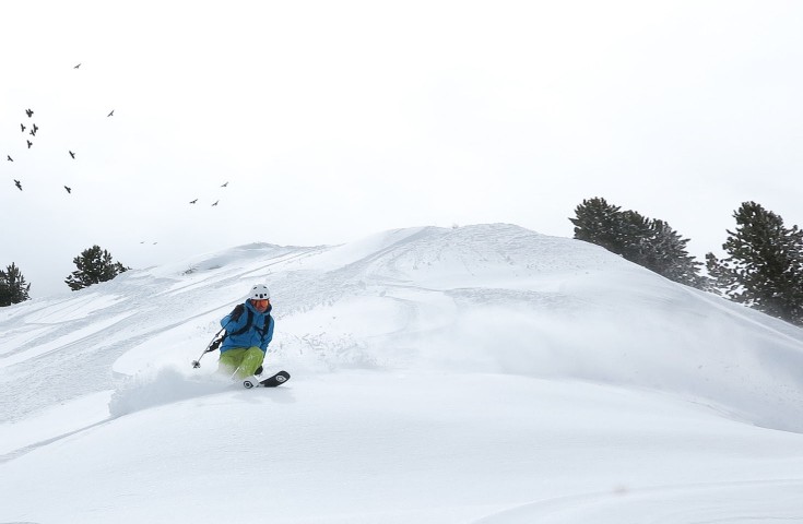 Powder turns at Les Grands Montets