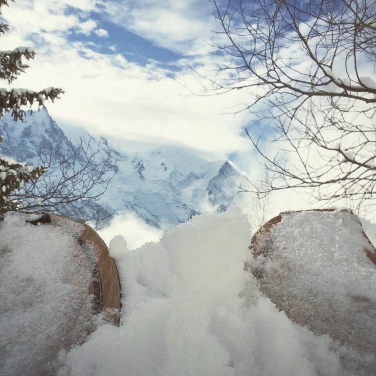 Splitboarding eye view of Mont Blanc