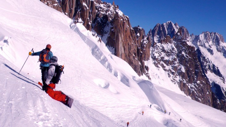 Heading down the Vallee Blanche