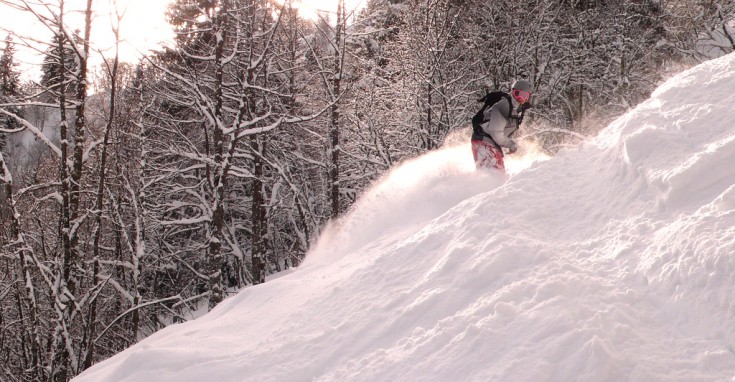 Chamonix Snowboarding - Powder in the trees at Les Houches