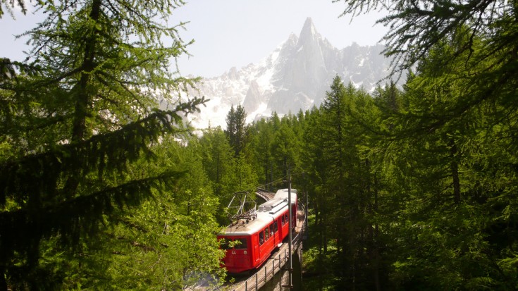 Montenvers train in summer
