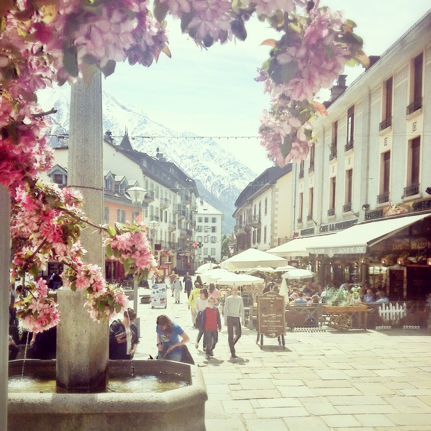 Chamonix town centre in spring